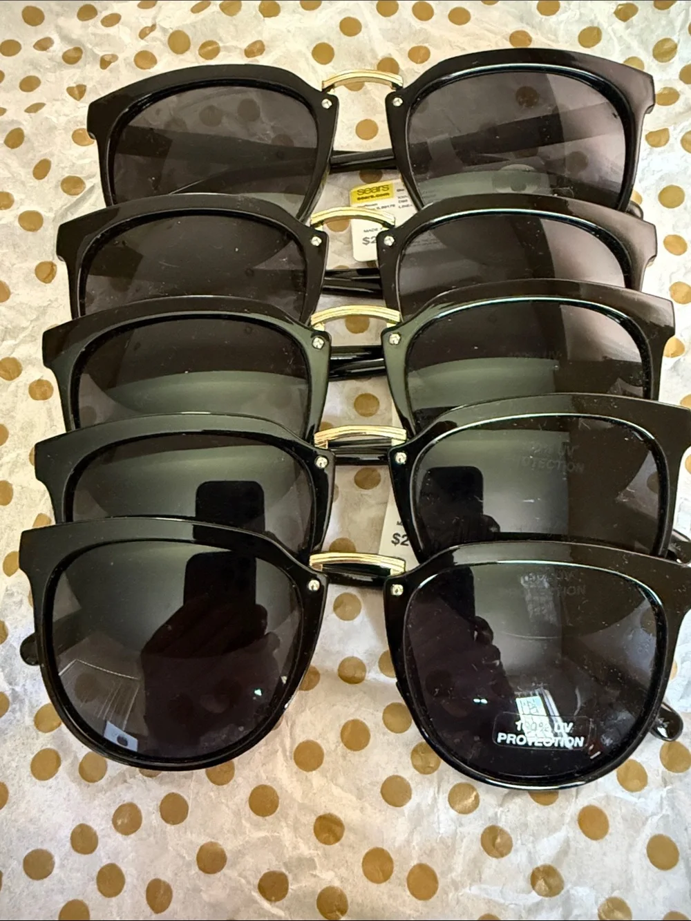 Sears Black Sunglasses Pack - Black Frames with Dark Lenses
